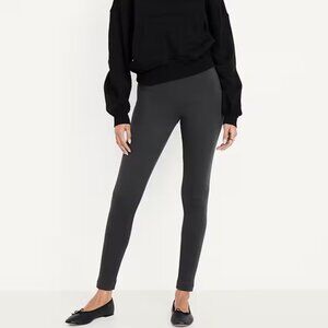 NEW Old Navy Panther Gray High Waisted Fleece Lined Fashion Layering Leggings